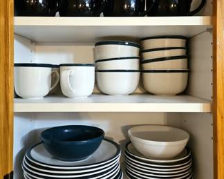 Tien Shan Kitchen Basics II Dinnerware Including 10" Dinner Plates, Salad Plates, Bowls, And Coffee Cups