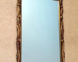 Gold Framed Wall Mirror, 9.5" x 23"