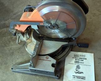 Chicago Electric 12" Compound Miter Saw, Model 42624, Powers On