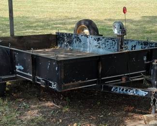 2006 Falcon Trailer Works Inc Single Axle Utility Trailer With Hand Winch And Spare Tire, 10' x 6.5', 2" Ball Hitch