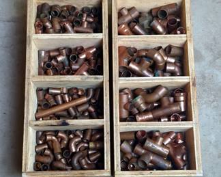 Copper Pipe Fittings, Various Sizes And Styles