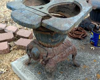 Cast Iron Antique Stove Yard Ornament 22" x 20" x 20"