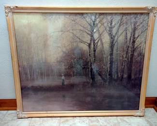 Woman At Dusk Framed Print, Artist Kezdi-Kovas, Signed 1906, 32" X 26"