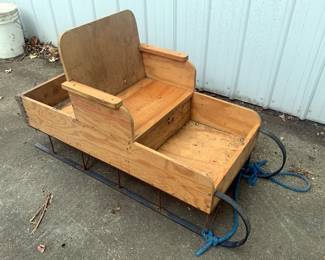 Custom Made Wood And Metal Sled, 26" x 48" x 26"