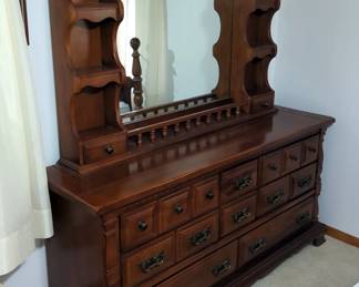 Sumter Cabinet Co Dresser, 32.5" x 68" x 19", Including Attached Mirror, 42.5" x 58.5"