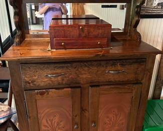 ONE OF THE MANY PIECES OF FURNITURE HE MADE IN HIS WORKSHOP.