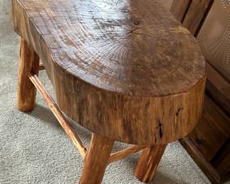 HOME MADE WOODEN SLAB TABLE.