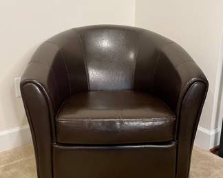 Mahogany leather club chair 