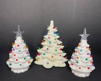 Ceramic white Christmas trees 