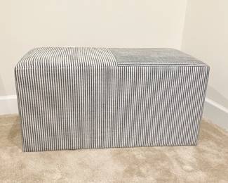 Threshold Lynnwood cube bench blue white stripe 