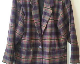 Adolfo plaid women’s blazer 