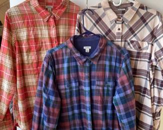 LL Bean plaid flannel shirts 
