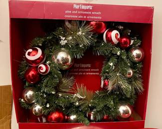 Pier One holiday wreath in box 