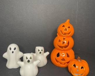 Halloween ceramic tea light holders 