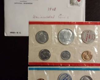 US Dept of Treasury 1968 uncirculated coins