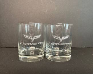 Corvette double old fashioned glasses 