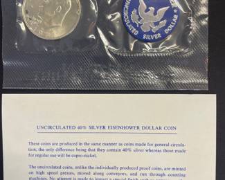 Uncirculated silver Eisenhower dollar coin 