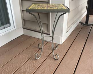 Metal mosaic side table 