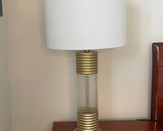 Glass gold accent table lamp
