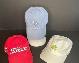 Golf baseball hats:  Life Is Good, Titleist