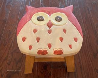 Wood owl seat stool 
