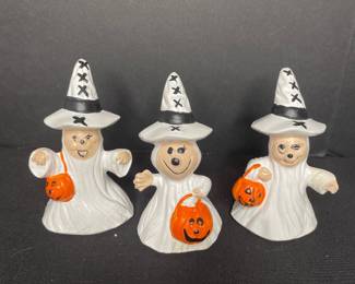 Vintage ghost witch ceramic figurines 