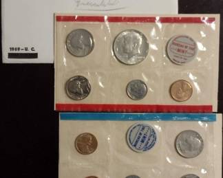 US Dept of Treasury 1969 uncirculated coins