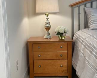 3 drawer wood bedside table 