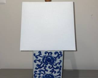 Ralph Lauren Blue White Lotus Table Lamps Set 2