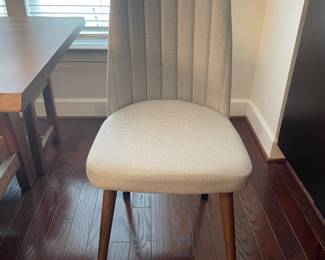 Fabric padded dining chair set 2