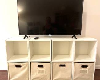 Modular storage with canvas boxes 