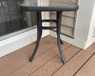 Outdoor metal & glass table 