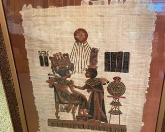 Vintage original Egyptian Papyrus painting vintage Egyptian papyrus paper art.