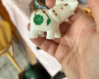 Marble inlay elephant from India.