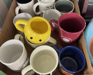 Assorted mugs.