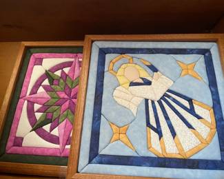 Handmade quilt pieces.