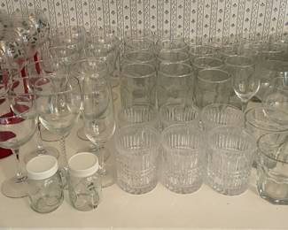 Assorted glassware.
