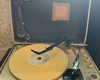 Vintage KLH Model Eleven Portable Suitcase Phonograph Record Player.