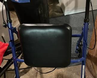 Walker with seat.