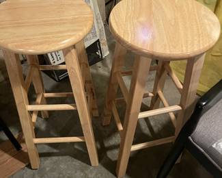 Pair of wooden stools.