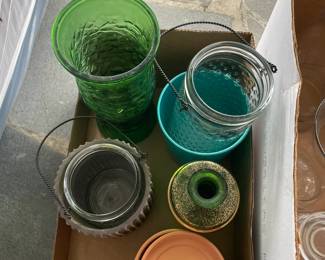 Assorted vases and planters.