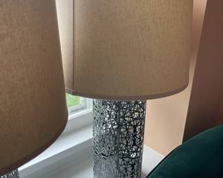 Pair of Tracy metal table lamps.