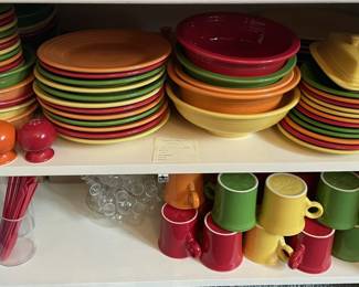 Large set of Homer Laughlin Fiesta Tableware.