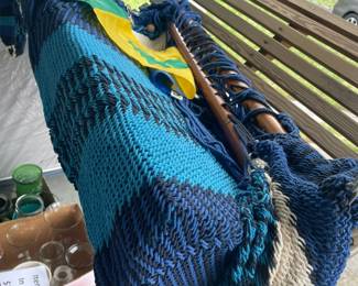 Woven hammock.
