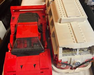 Lego sets already built - Lego Ferrari and Lego VW Bus.
