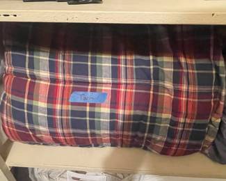 Plaid twin comforter.