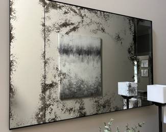 Distressed wall mirror