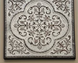 Assorted metal, wood and basket decor