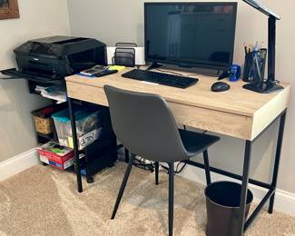 Desk with leather chair