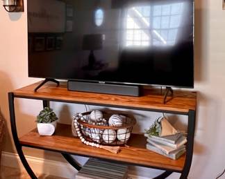 Wood and metal TV stand
